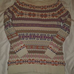 Lauren Ralph Lauren Chunky Fair Isle Sweater Nordic Print Winter Size Large